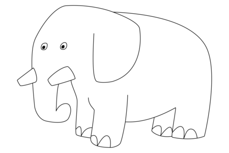 Coloriage Eléphant 12 – 10doigts.fr